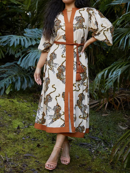 Casual Fashion Loose V-neck Elegant Dress speciaic