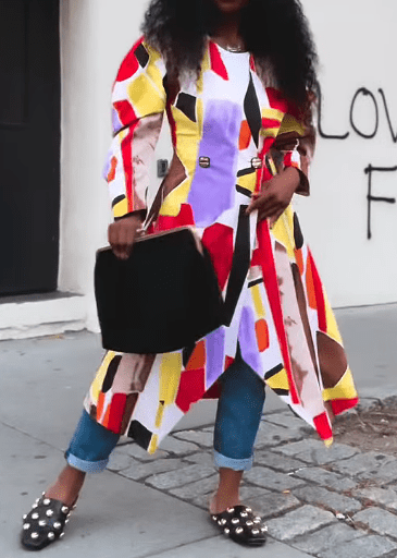 Colorblock Printed Jacket - laseze