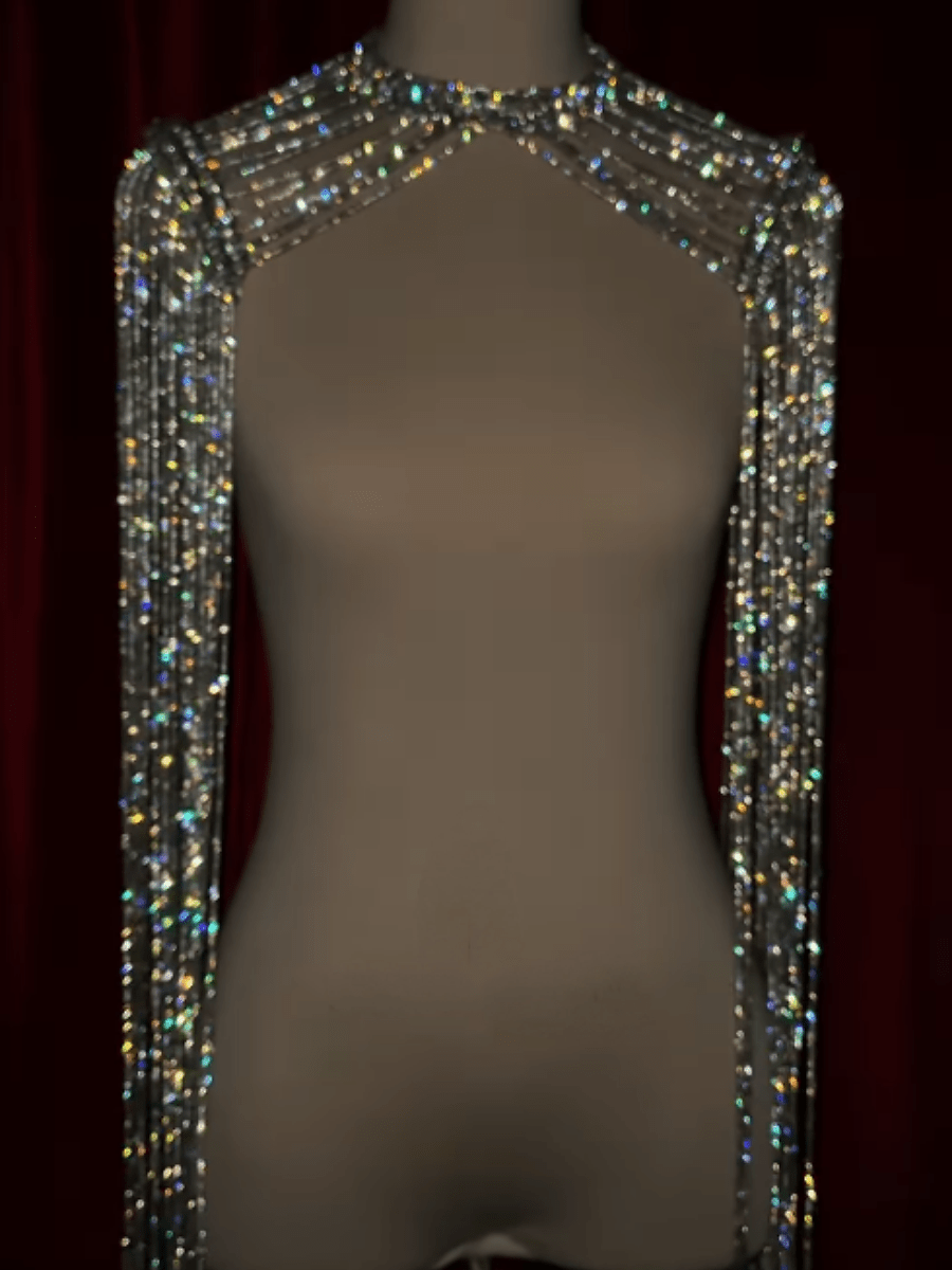 Dazzle Rhinestone Cape - laseze