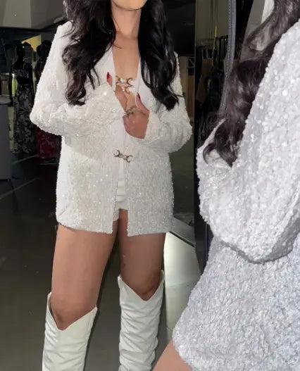 Dazzle Sequin Blazer Outfit speciaic