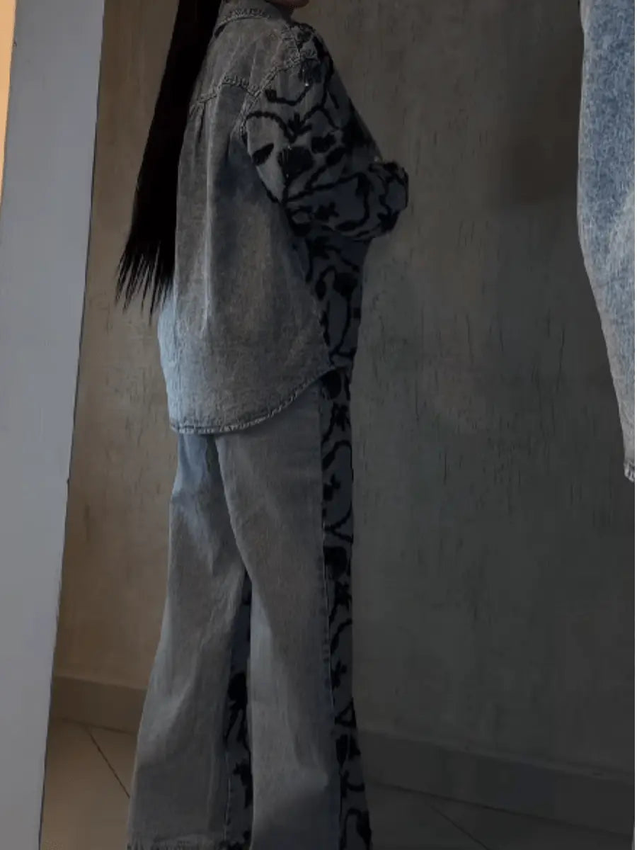 Decal Diamond Denim Set laseze