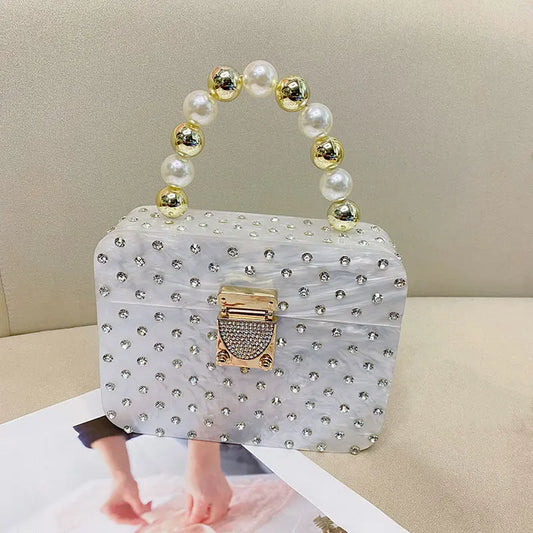 Diamond Beaded Acrylic Bag voguety