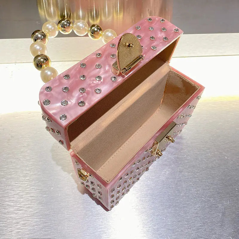 Diamond Beaded Acrylic Bag voguety