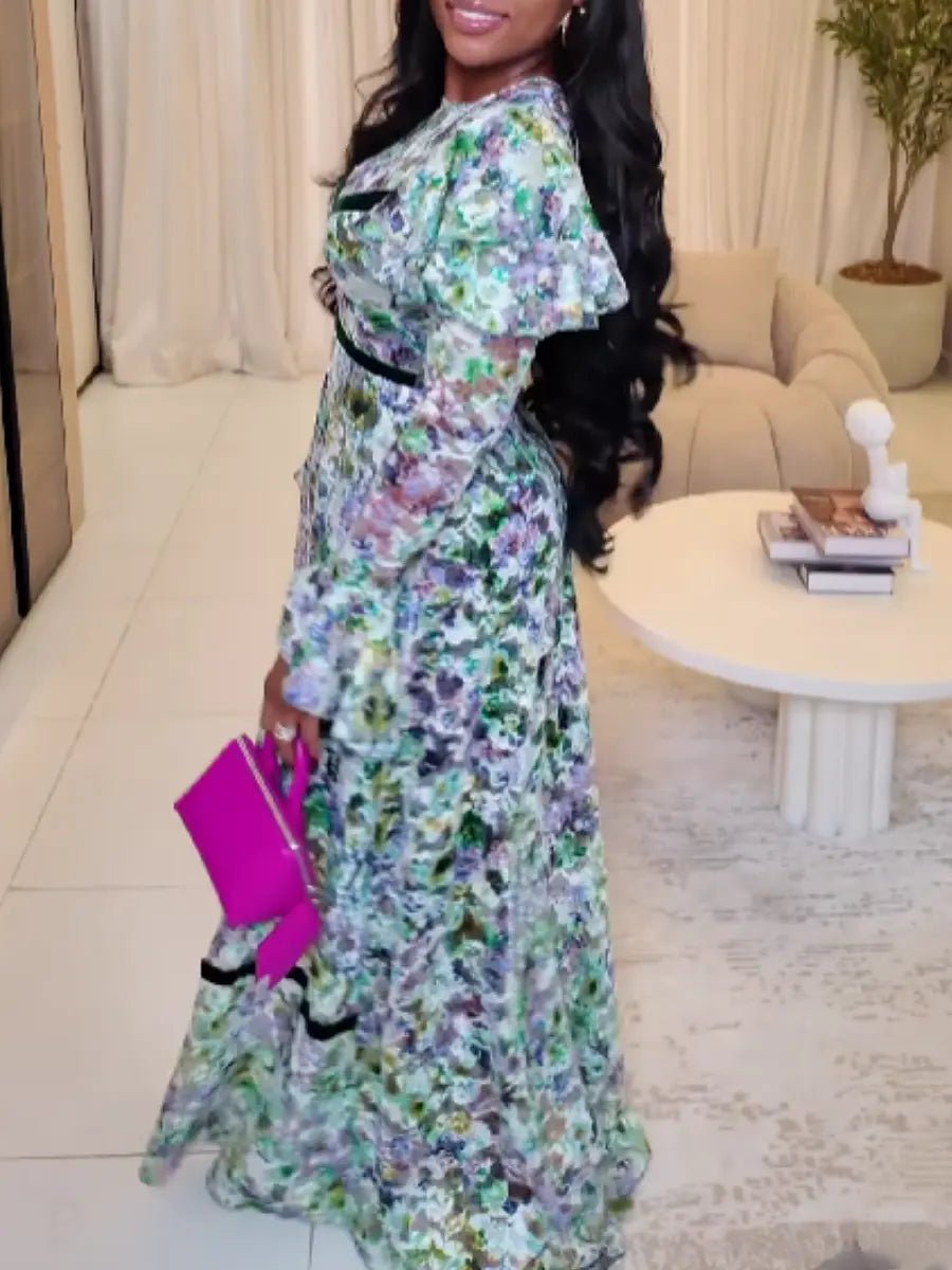 Embroidered Maxi Dress - laseze