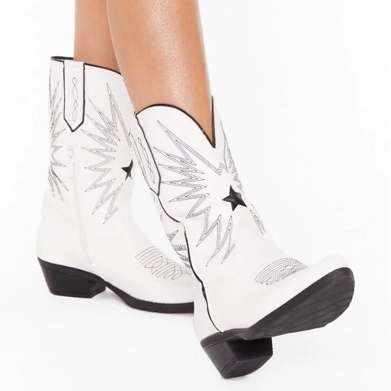 Embroidered Western Cowboy Boots haichic