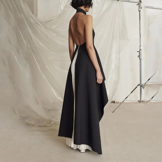Fancy Dresses Black & White Aesthetics Ruffle Dress speciaic