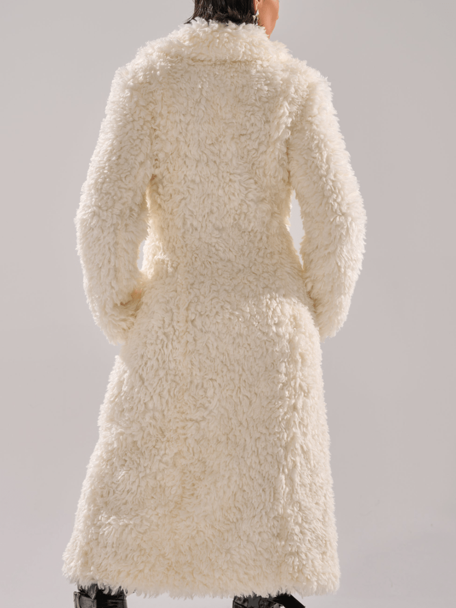 Faux Fur Tunic Patchwork Coat laseze