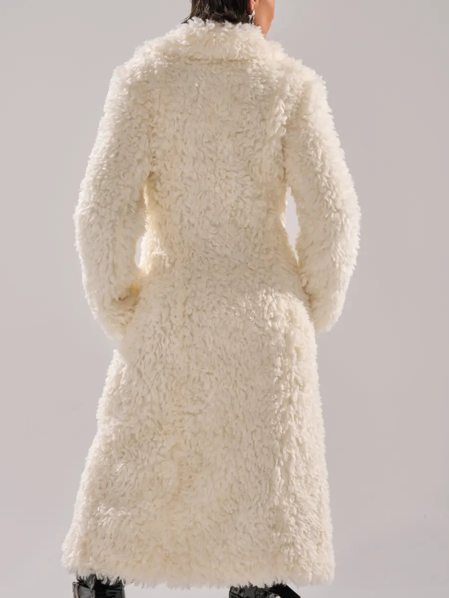 Faux Fur Tunic Patchwork Coat laseze