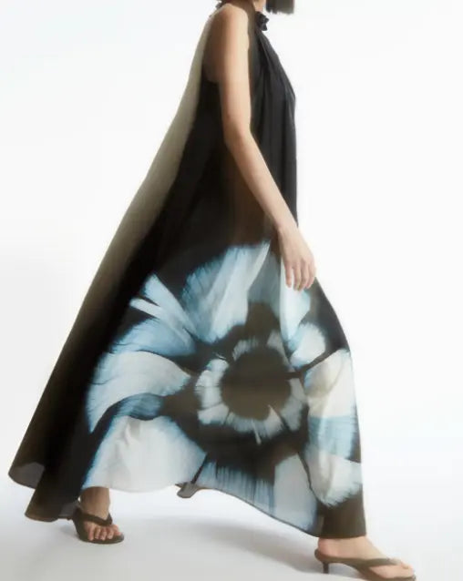 FLORAL-PRINT SILK-BLEND DRESS speciaic