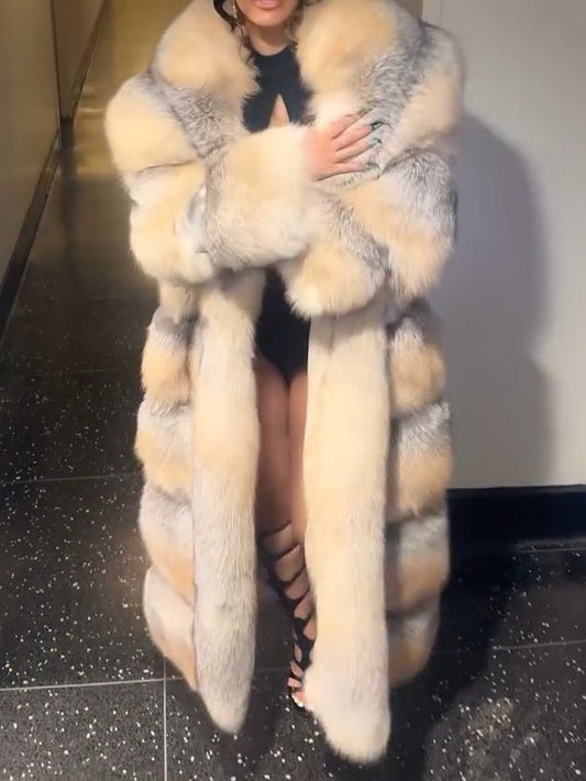 Golden Eco-friendly Fur Coat fashgoods