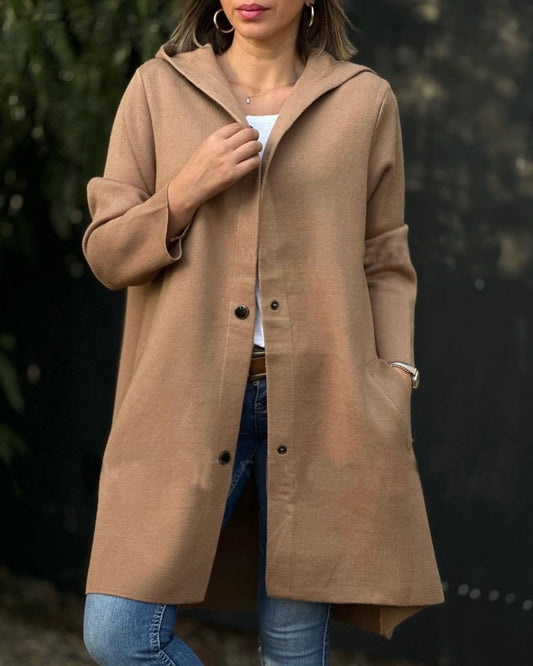 Hooded Pockets Knit Jacket - laseze