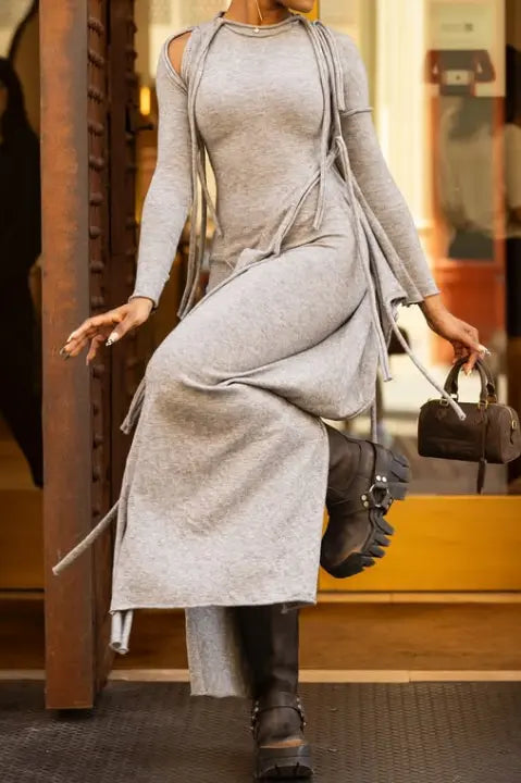 Irregular Knit Maxi Dress speciaic