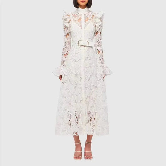 Lace Butterfly Sleeve Midi Dress speciaic