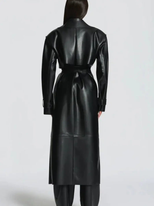 Leather Trench Coat laseze