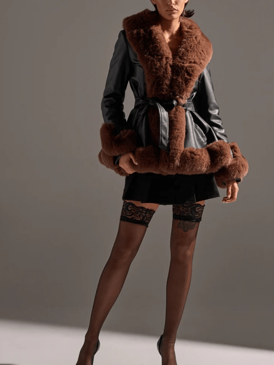 Luxe Contrast Trim Outerwear laseze