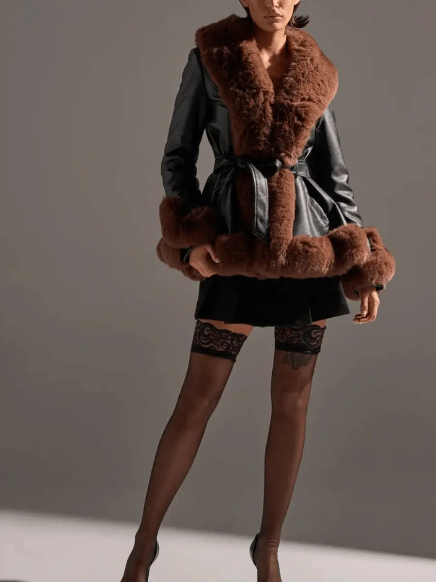 Luxe Contrast Trim Outerwear laseze