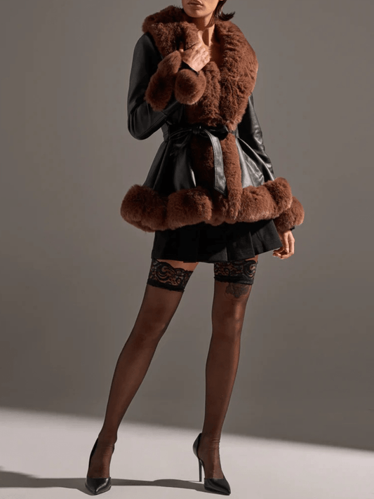 Luxe Contrast Trim Outerwear laseze