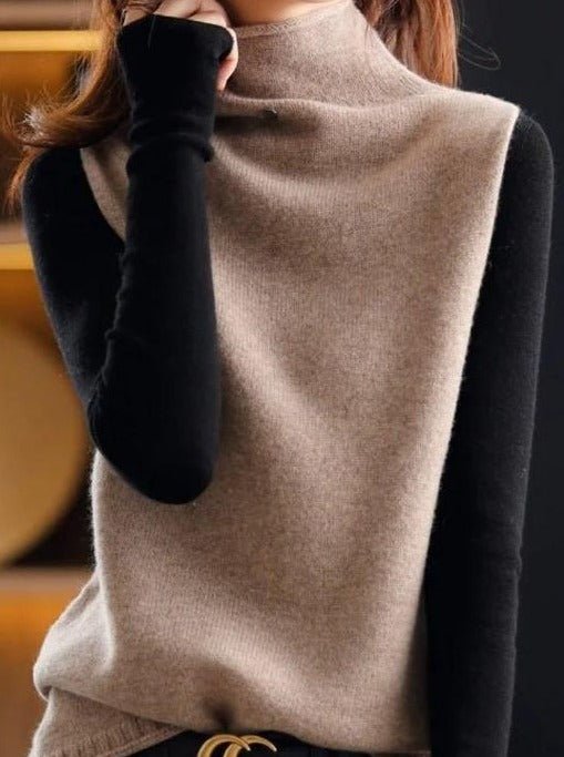 Mod Color Block Turtleneck Sweater - laseze