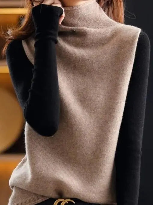 Mod Color Block Turtleneck Sweater speciaic