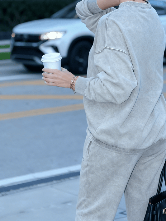 Oversized Washed Loungewear Set - laseze