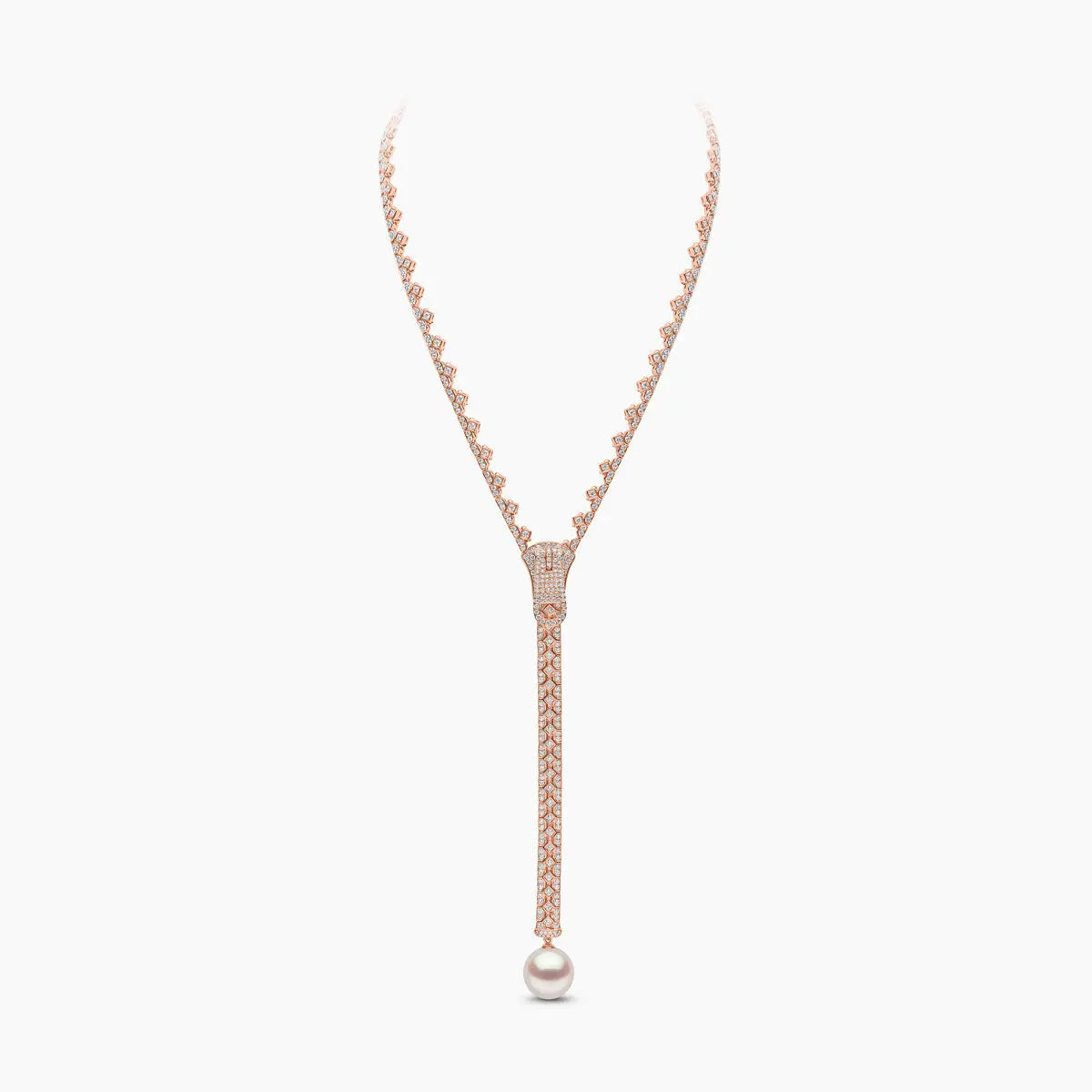 Pearl And Diamond Zip Necklace laneever