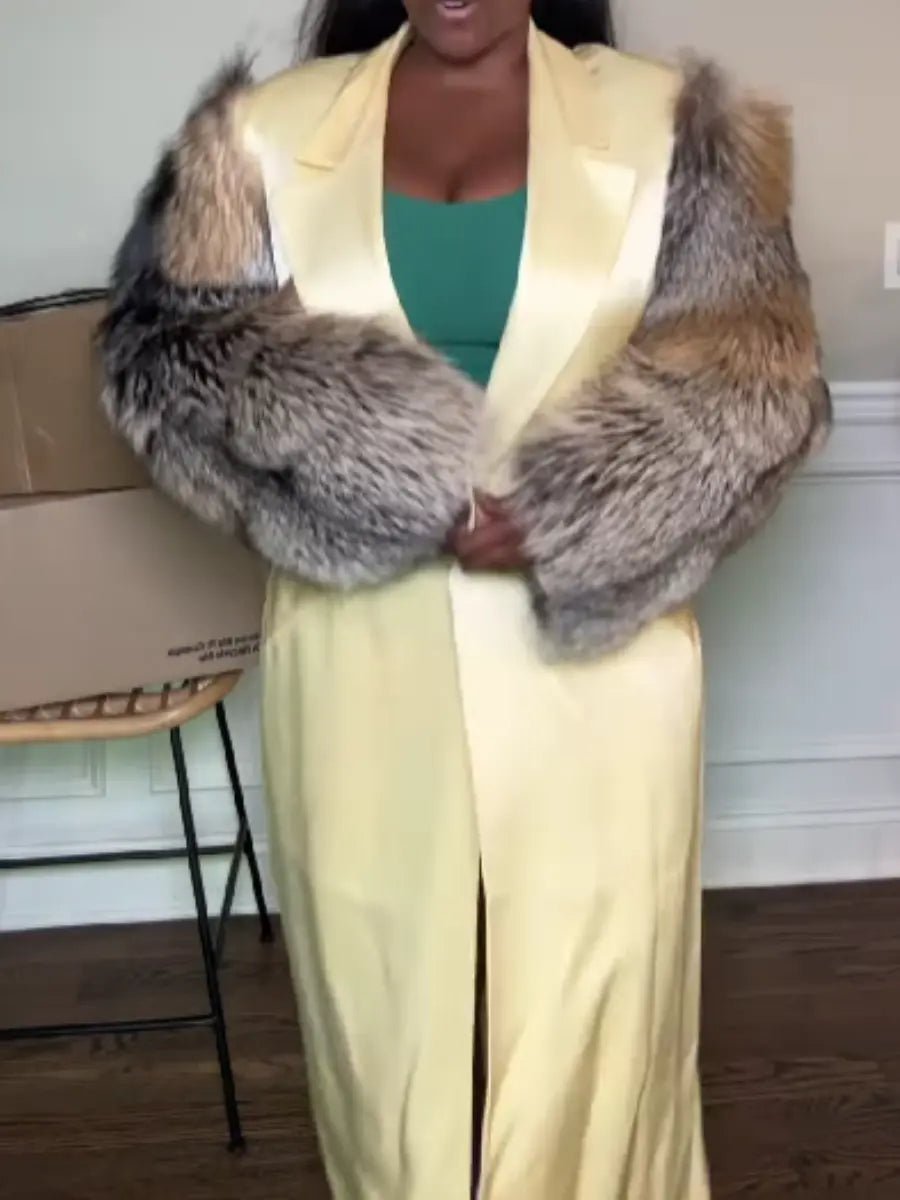 Plush - Sleeve Leather Coat - laseze