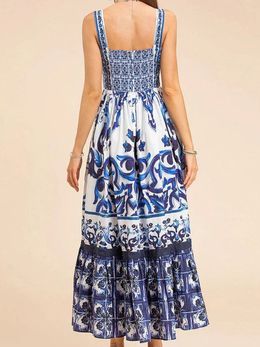 Printed Sling Dress - laseze