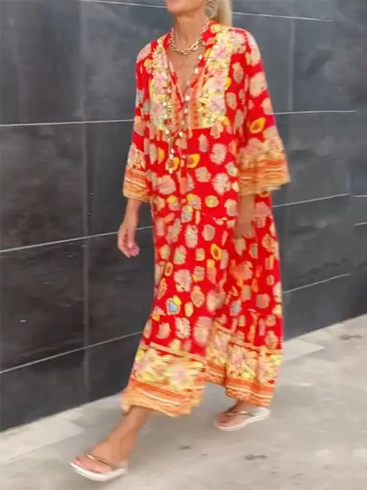 RED LONG-SLEEVED DRESS speciaic