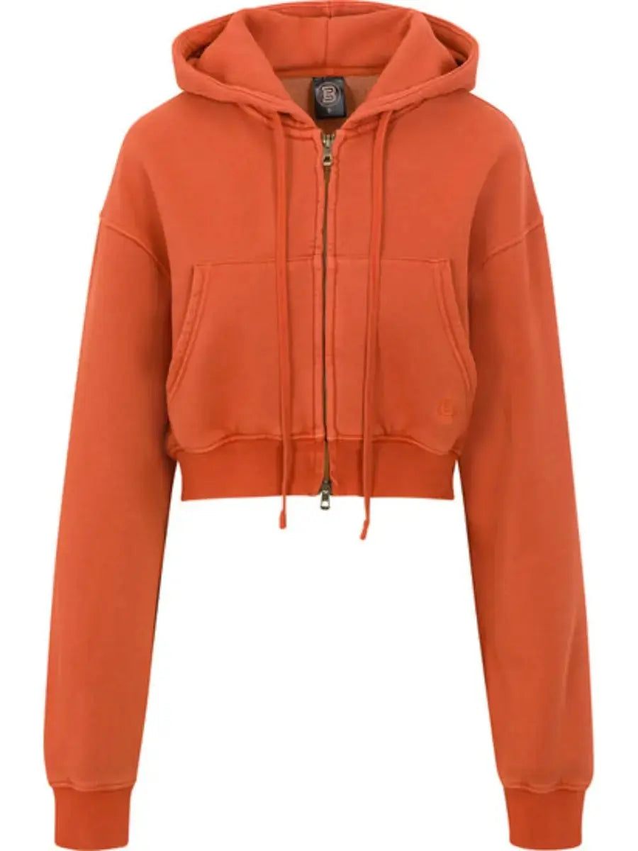 Rust Orange Cropped Hoodie & Maxi Cargo Skirt Set - laseze