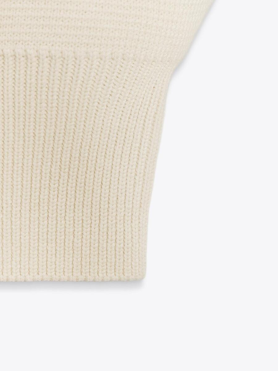 SHORT PLAIN KNIT JUMPER WAISTCOAT laseze