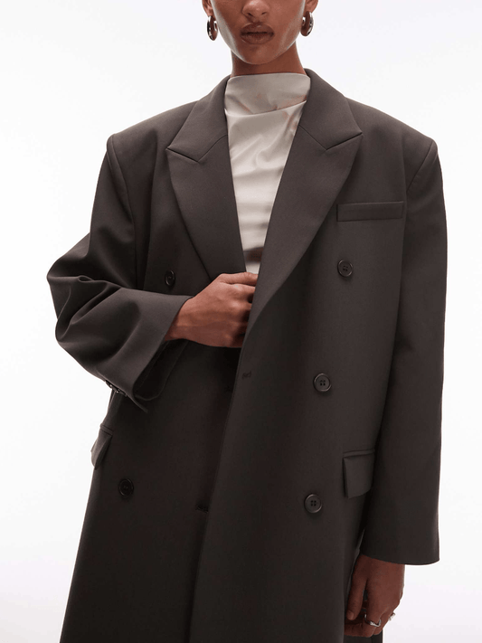 Sleek Dark Olive Oversized Longline Trench Coat laseze
