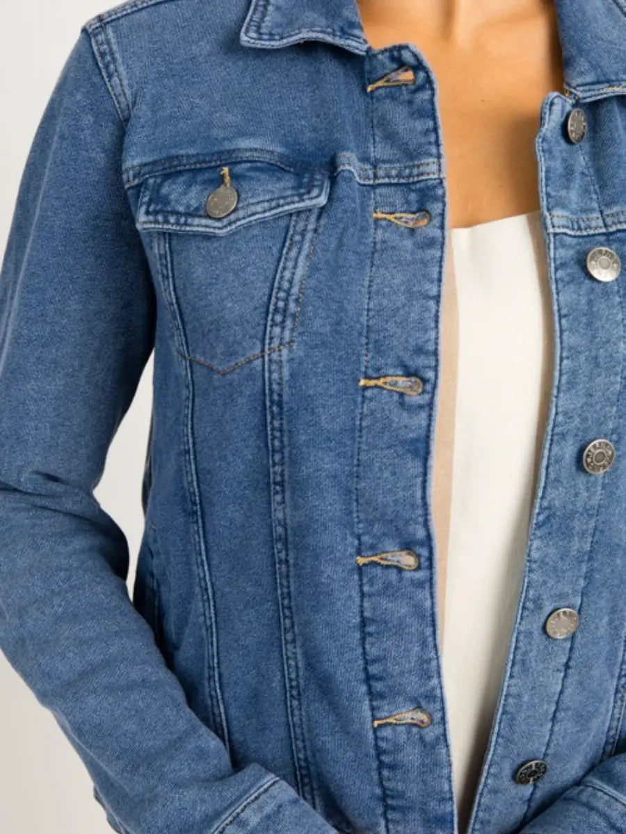 Soft Stretch Denim Jacket chicsfit