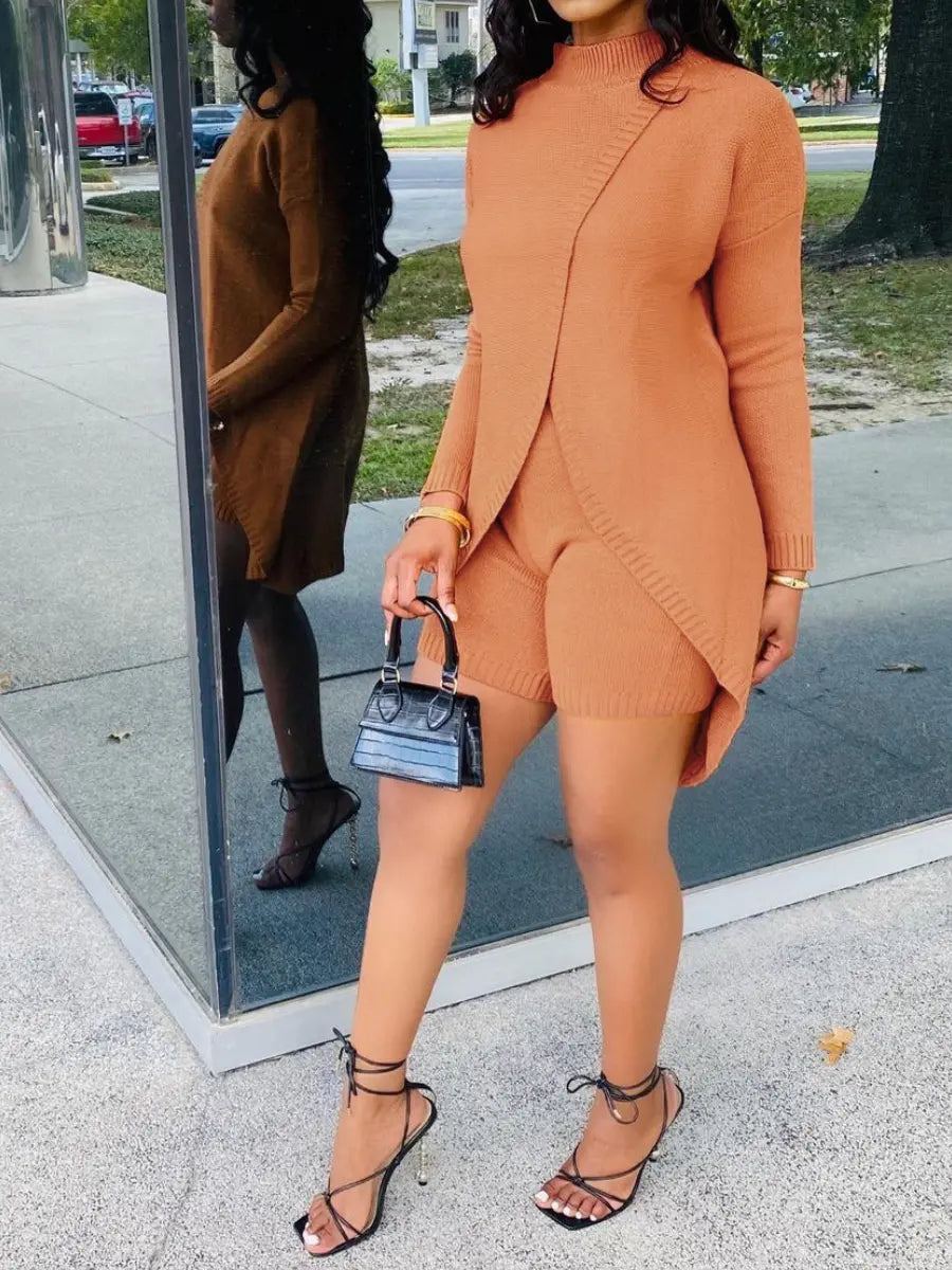Split Sweater Two-Piece Set speciaic