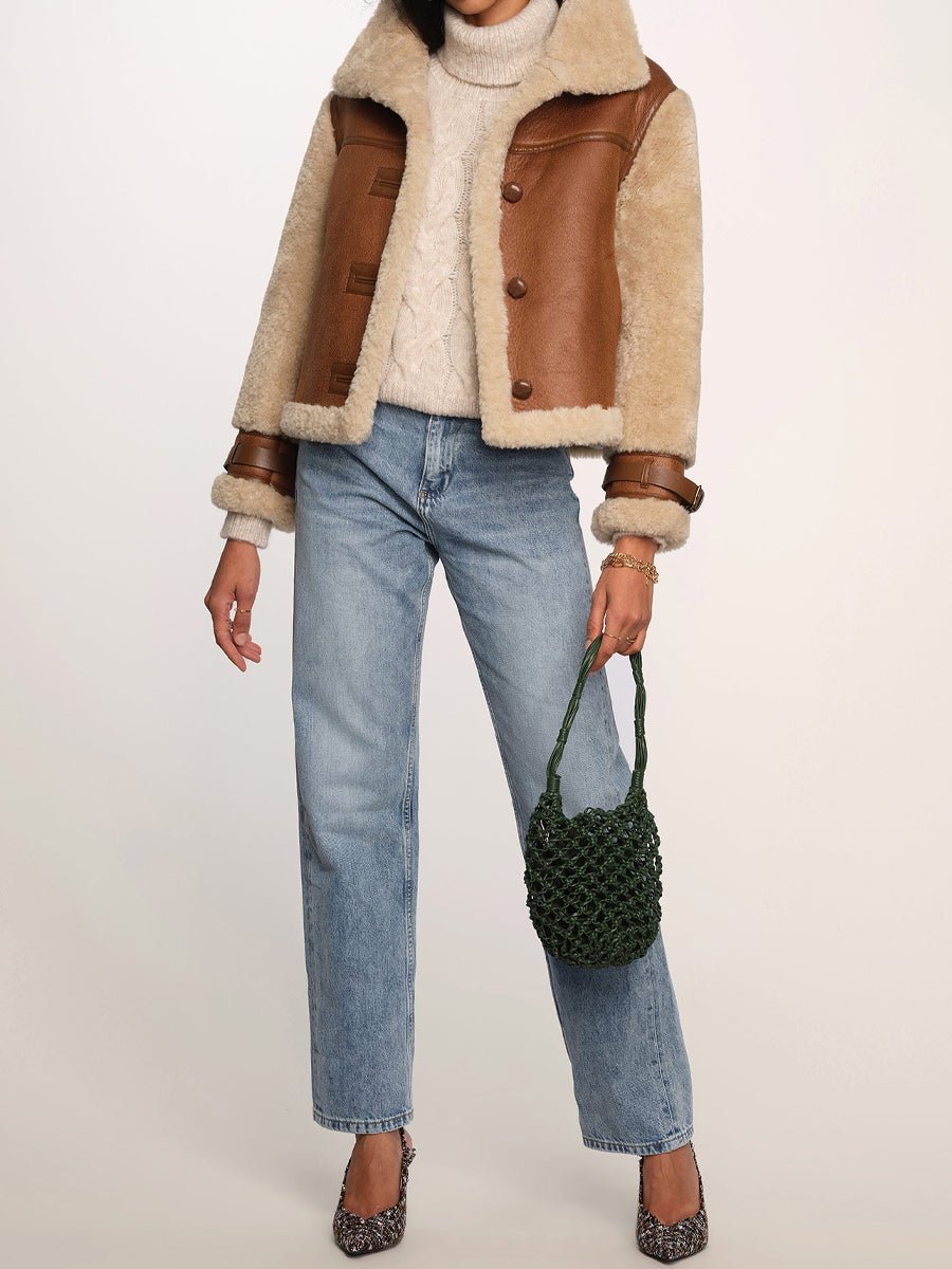 Vintage Faux Leather Oversized Stand Collar Jacket fashgoods