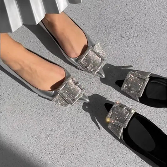 Women's Dazzle Rhinestone Flat Shoes haichic