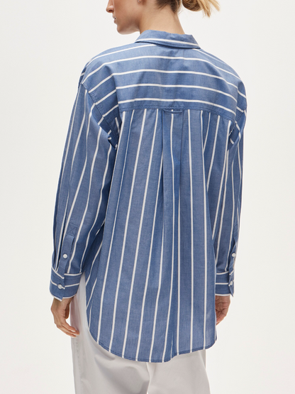 Coastal Breeze | Oversized Striped Button-Down Shirt