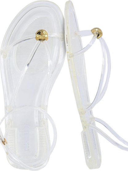 Barely-There Minimalist | Clear Strappy Jelly Sandals