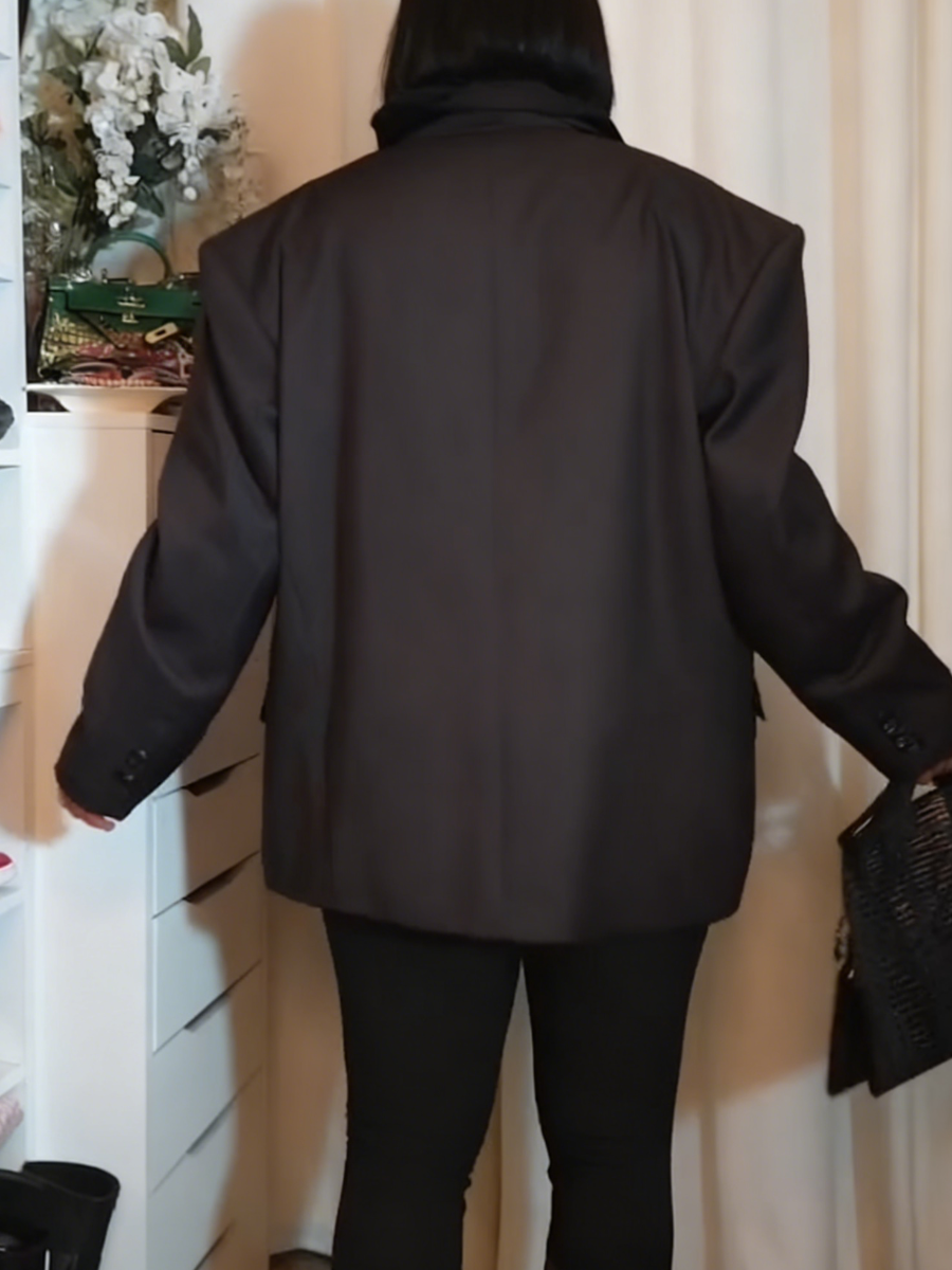 Oversized Black Structured Blazer laseze