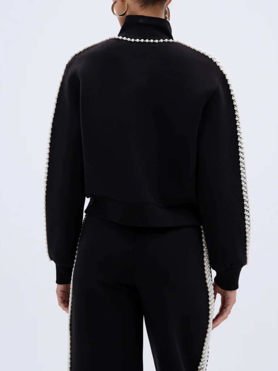 Pearl & Gold Embellished Tracksuit Sets