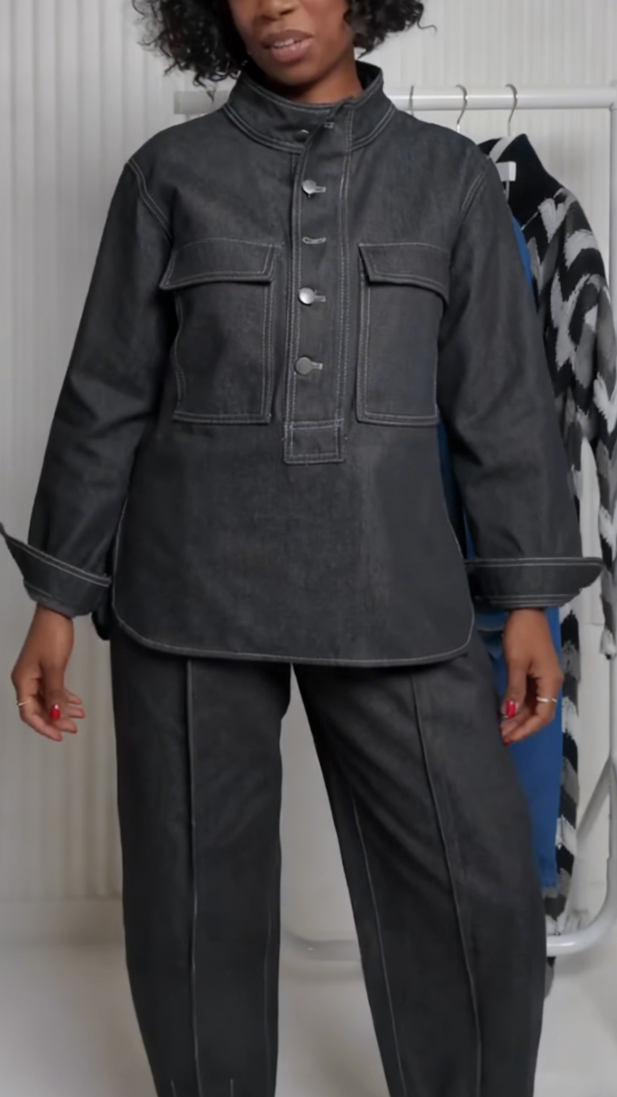 Oversized Denim Two-Piece