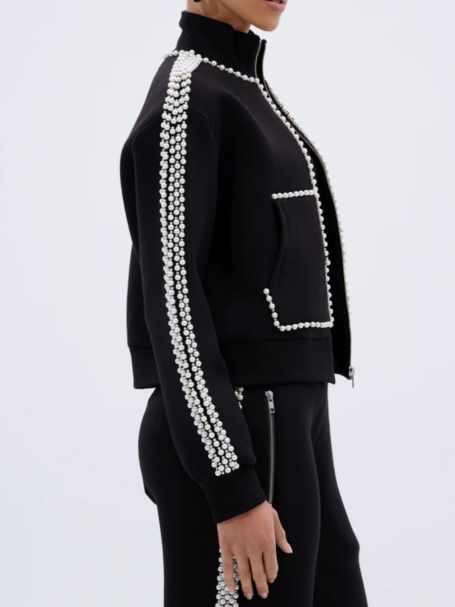 Pearl & Gold Embellished Tracksuit Sets