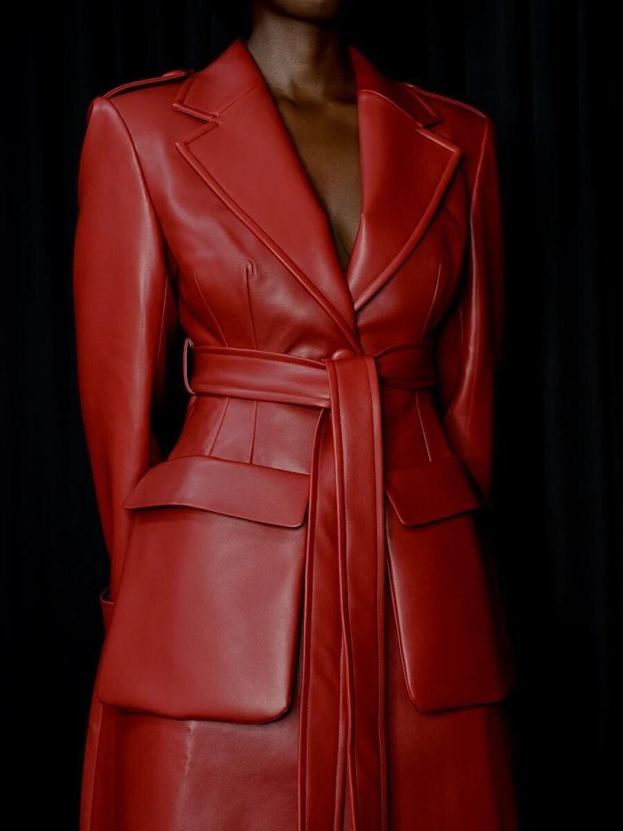 Faux Leather Windbreaker