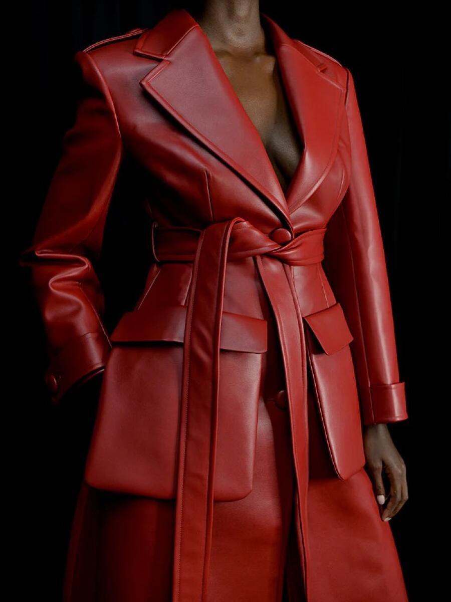 Faux Leather Windbreaker