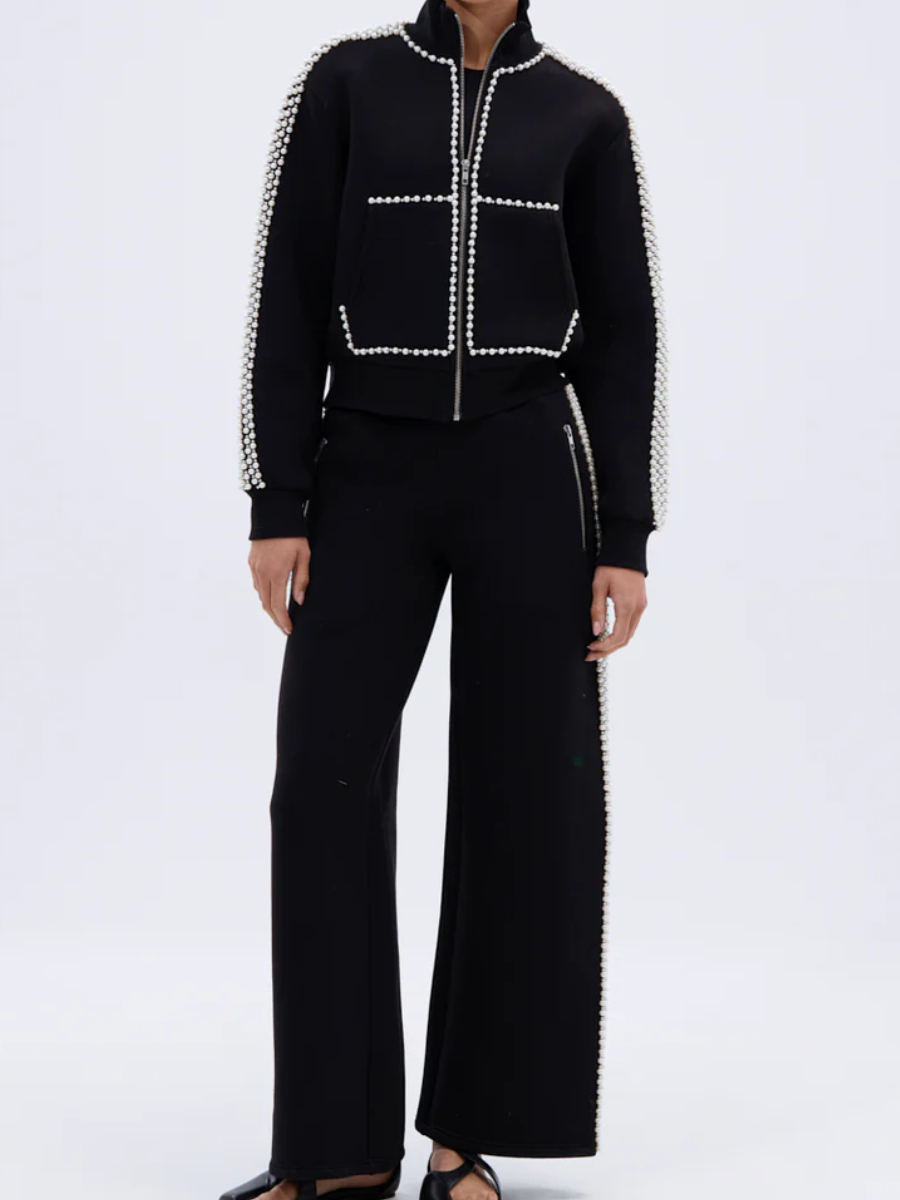 Pearl & Gold Embellished Tracksuit Sets