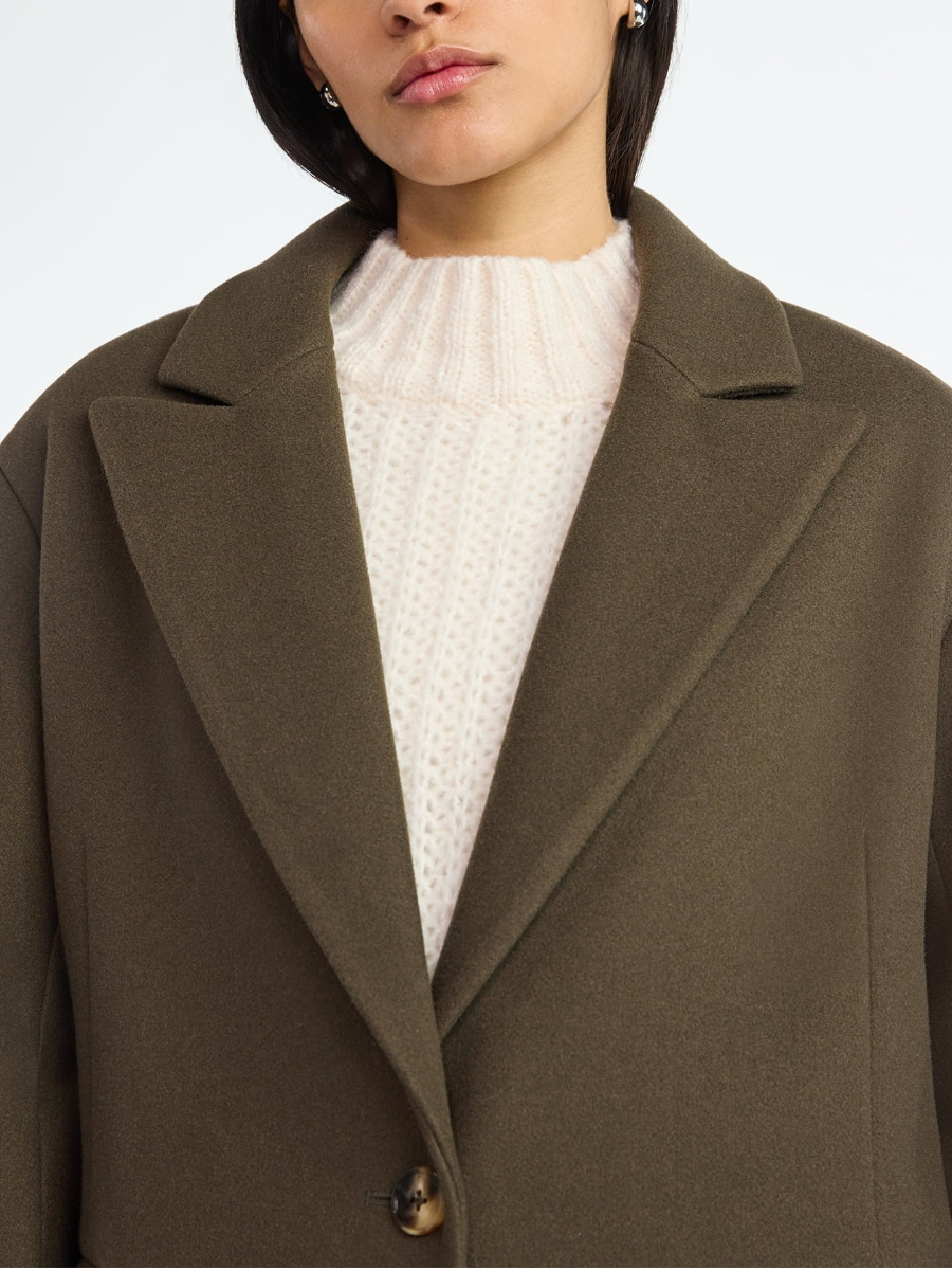 Women's And Women's Plus Oversized Faux Wool Coat(Plus Size)