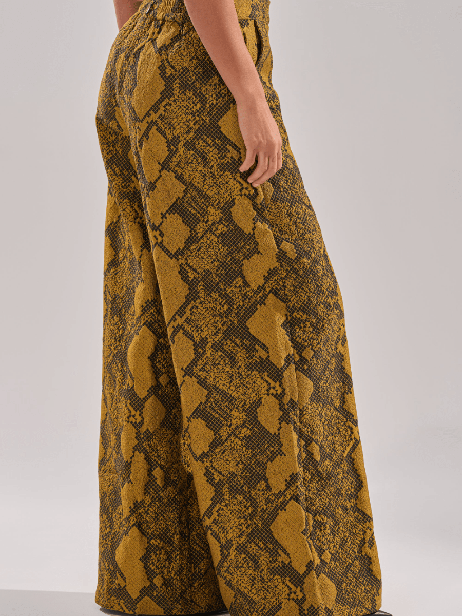 Abstract Snake Print High - Waist Pants - laseze