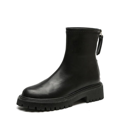 Autumn And Winter New Martin Boots Fashion Round Head Thick Bottom - laseze