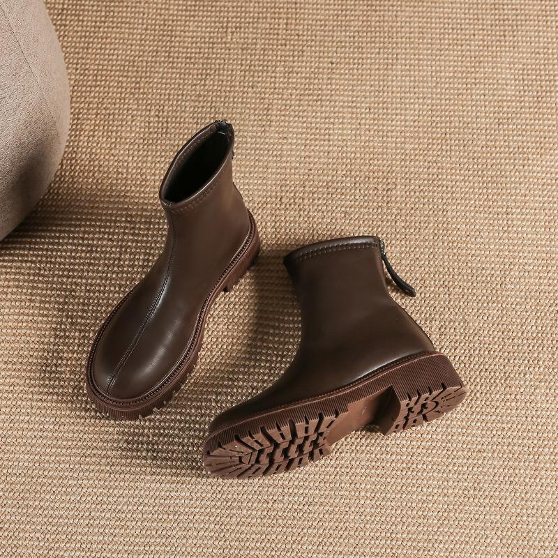 Autumn And Winter New Martin Boots Fashion Round Head Thick Bottom - laseze