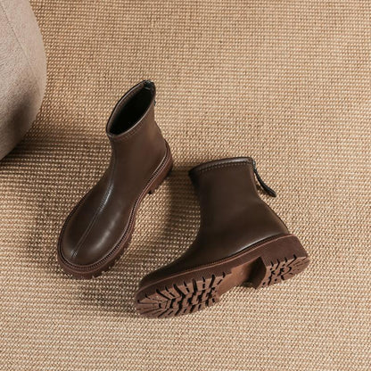 Autumn And Winter New Martin Boots Fashion Round Head Thick Bottom - laseze