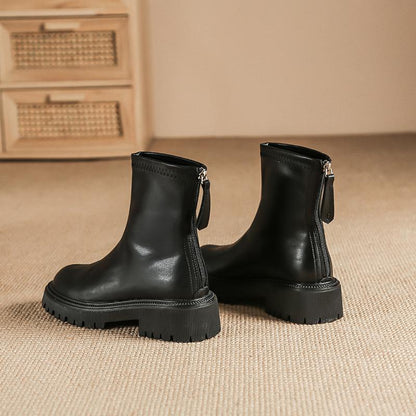 Autumn And Winter New Martin Boots Fashion Round Head Thick Bottom - laseze
